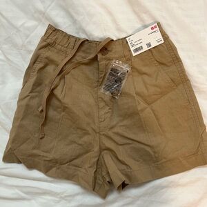 Uniqlo linen cotton shorts brown (nwt)